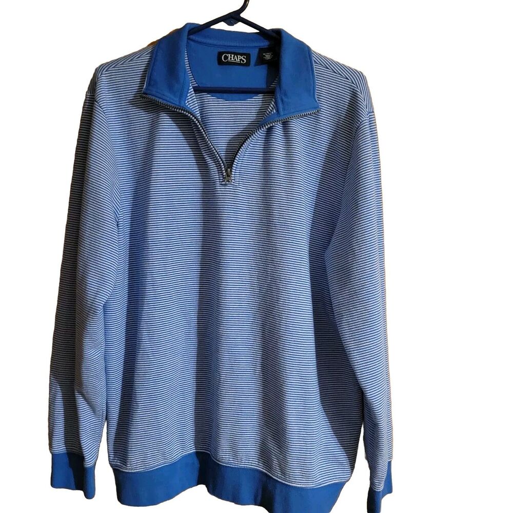Chaps Mens XL Shirt 1/4 Zip Cotton Blend Comfy Cozy Long Sleeve Closet Staple